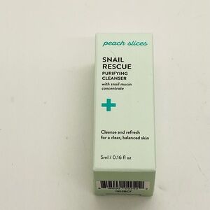 NWT Peach Slices Snail Rescue Purifying Cleanser With Snail Mucin Travel 0.16 oz